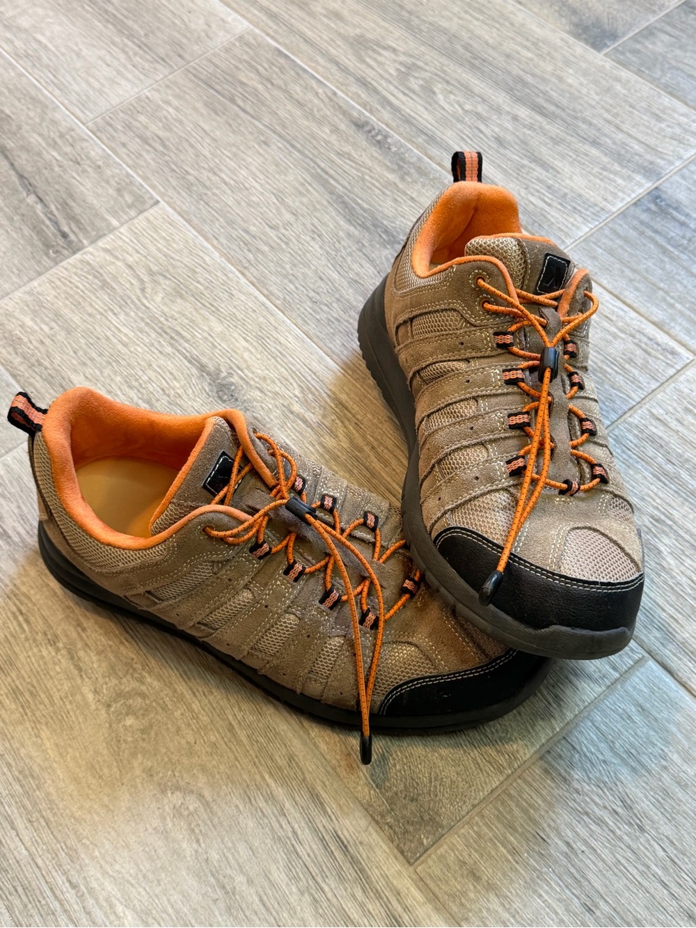 Anodyne Shoes Men 11.5 No. 44 Trail Walker Hiking Low Sneakers Brown Orange